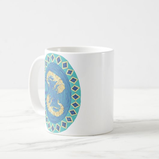 Caddisはえの水生虫の昆虫の曼荼羅 コーヒーマグカップ (正面左)