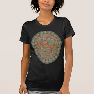 Caddisはえの深緑色水生虫の昆虫の曼荼羅 Tシャツ