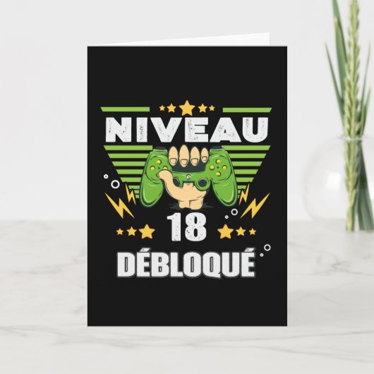 Cadeau 18 ans Anniversaire Gamer Niveau 18 カード (正面)