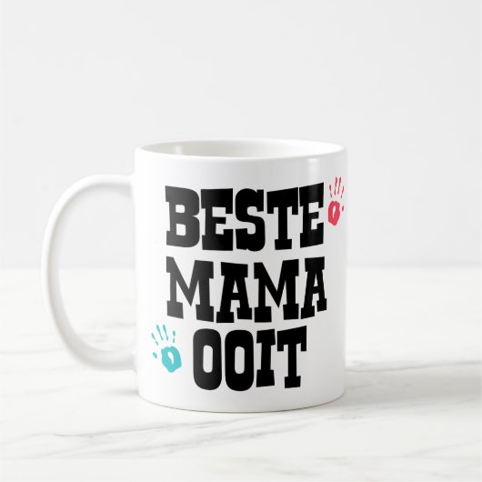 Cadeau mok voor mama met eigen foto コーヒーマグカップ (左)
