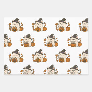 Cadeaupapier Set Halloween / Pomeranian ラッピングペーパーシート