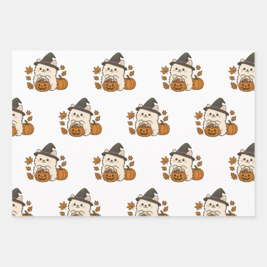 Cadeaupapier Set Halloween / Pomeranian ラッピングペーパーシート (正面2)