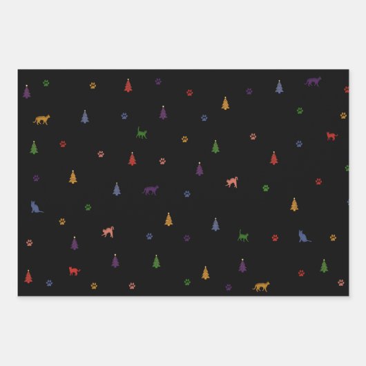 Cadeaupapier Vellen Se, cat, Christmas ラッピングペーパーシート (正面)