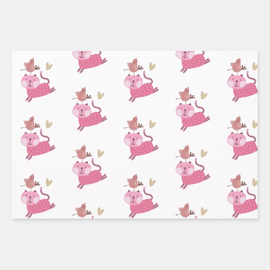 Cadeaupapier Vellen Set poesjes  ラッピングペーパーシート (正面)