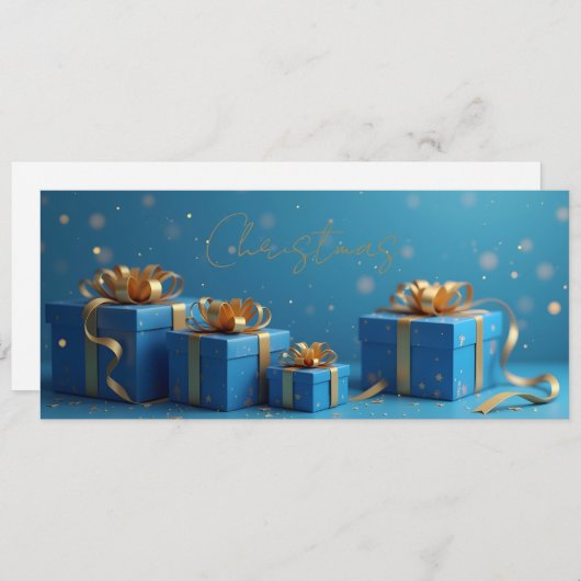 cadeaux bleus, rubans dorés (正面/裏面)