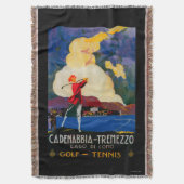 CadenabbiaTremezzoのヴィンテージPosterEurope スローブランケット (正面縦)