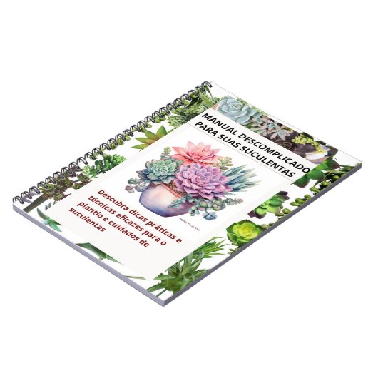 Caderno com capa de suculentas ノートブック (左側)