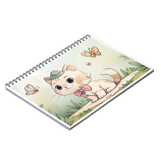 caderno com gatinho fofo ノートブック (左側)
