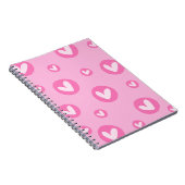 Caderno de Espiral com Padrão de Corações Rosa ノートブック (右側)