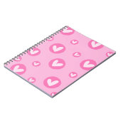 Caderno de Espiral com Padrão de Corações Rosa ノートブック (左側)