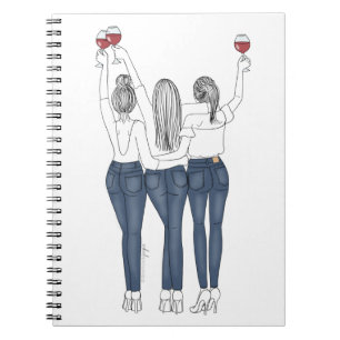 Caderno Desenho Amigas com Vinho ノートブック