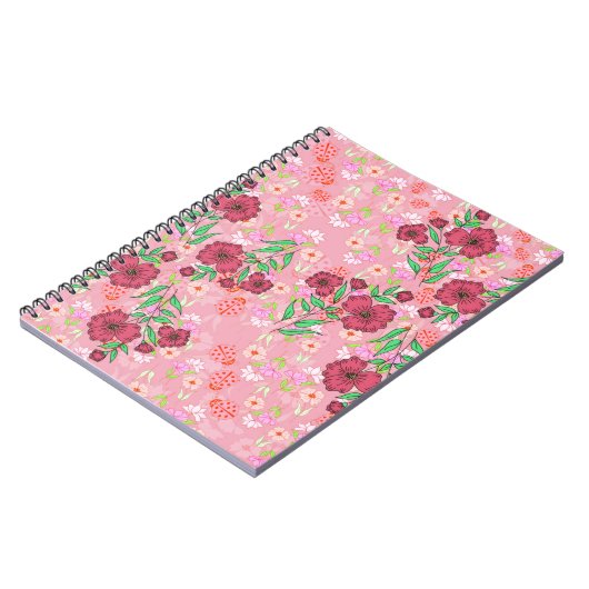 Caderno Espiral com Flores e joaninhas ノートブック (左側)