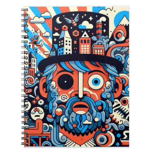 Caderno Espiral com Foto "Psychedelic #1" ノートブック (正面)