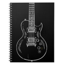 Caderno Espiral com guitarra