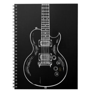 Caderno Espiral com guitarra ノートブック