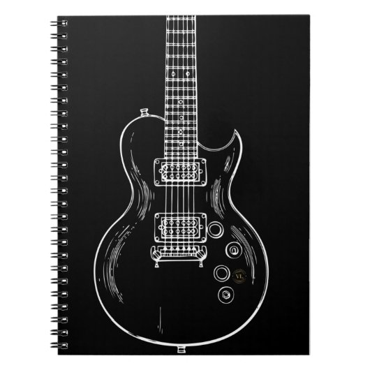Caderno Espiral com guitarra ノートブック (正面)