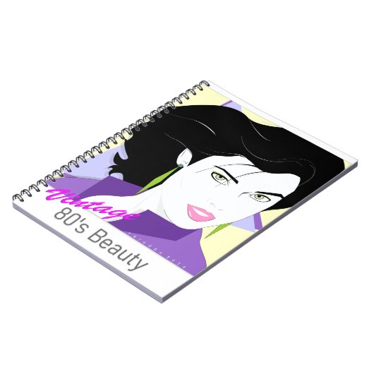 Caderno Espiral - com rosto de mulher 80s Style ノートブック (左側)