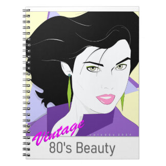 Caderno Espiral - com rosto de mulher 80s Style ノートブック