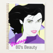 Caderno Espiral - com rosto de mulher 80s Style プランナー手帳 (正面)