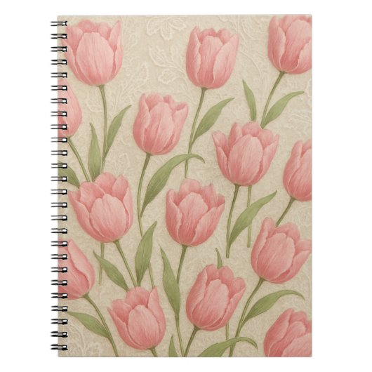Caderno Espiral lírios e renda design  ノートブック (正面)