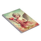 caderno personalizado anjo cupido com coração  ノートブック (右側)
