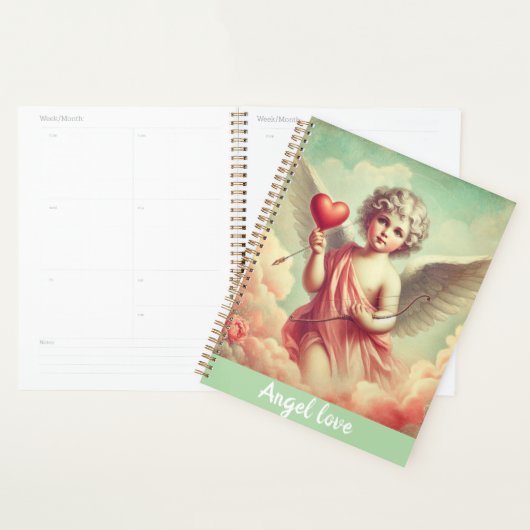 caderno personalizado anjo cupido com coração  プランナー手帳 (ディスプレー)