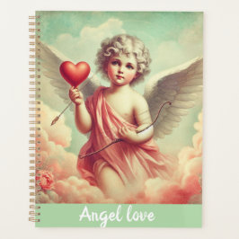 caderno personalizado anjo cupido com coração  プランナー手帳