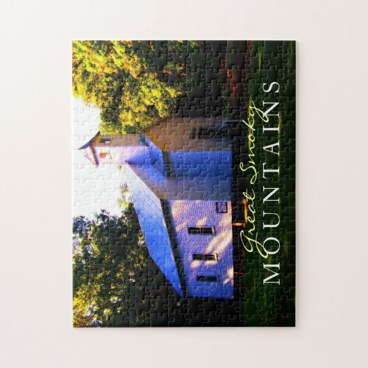 Cadesの入江教会-煙山-パズルをもてあそんで下さい ジグソーパズル (縦)