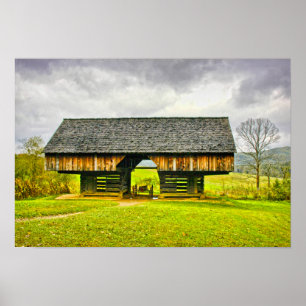 Cades Cove Cantilever Barn at the Tipton Place ポスター