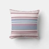 Cadet Grey and Desaturated Rose Stripes クッション (正面)