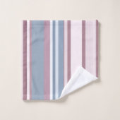 Cadet Grey and Desaturated Rose Stripes バスタオルセット (ウォッシュタオル)