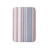 Cadet Grey and Desaturated Rose Stripes バスマット (正面縦)