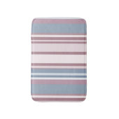 Cadet Grey and Desaturated Rose Stripes バスマット (正面縦)
