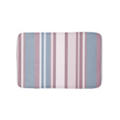 Cadet Grey and Desaturated Rose Stripes バスマット (正面)