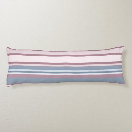 Cadet Grey and Desaturated Rose Stripes ボディピロー (裏面)