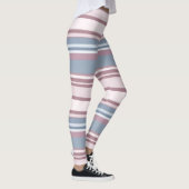 Cadet Grey and Desaturated Rose Stripes レギンス (右)