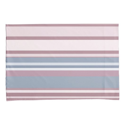 Cadet Grey and Desaturated Rose Stripes 枕カバー (正面右)