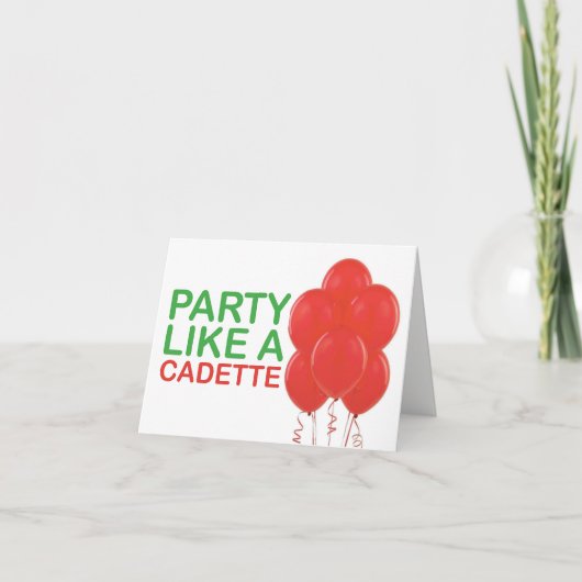 Cadetteのバースデー・カードのようなパーティー カード (正面)
