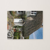 Cadgwith Cornwallの写真で茅葺きコテージ ジグソーパズル (横)