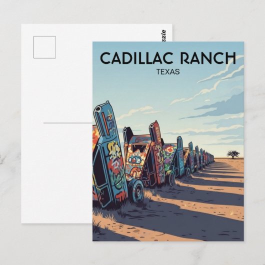 Cadillac Ranch Texas Travel ポストカード (正面/裏面)
