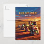 Cadillac Ranch USA ポストカード (正面/裏面)