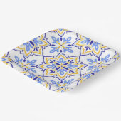 Cadiz Harmony Elegant Sky Blue Gold Mediterranean ペーパープレート (傾斜あり)