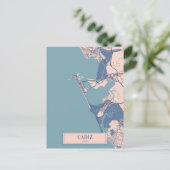 Cadiz Spain Breezy City Map Travel ポストカード (スタンド正面)