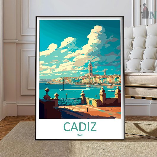 Cadiz Travel Print Wall Art Cadiz Wall Hanging Hom ポスター
