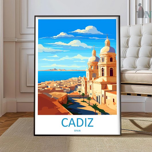 Cadiz Travel Print Wall Art Cadiz Wall Hanging Hom ポスター
