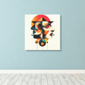 Cadre art abstrait キャンバスプリント (インサイチュ (ウッドフロア))