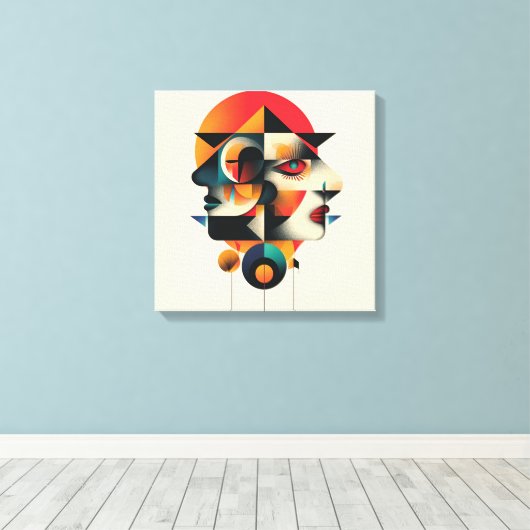 Cadre art abstrait キャンバスプリント (インサイチュ (ウッドフロア))