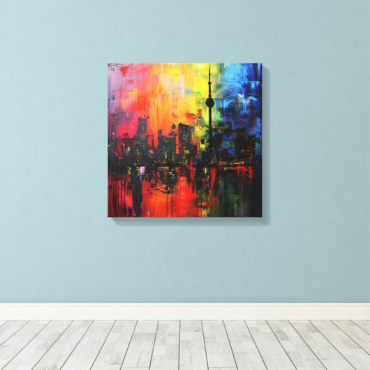 Cadre art abstrait キャンバスプリント (インサイチュ (ウッドフロア))