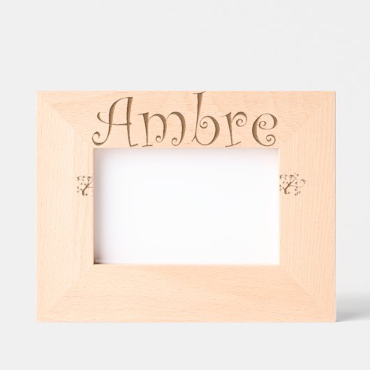 Cadre Photo à Poser "Ambre" – Cadeau nouveau né レーザー彫刻フレーム (正面)