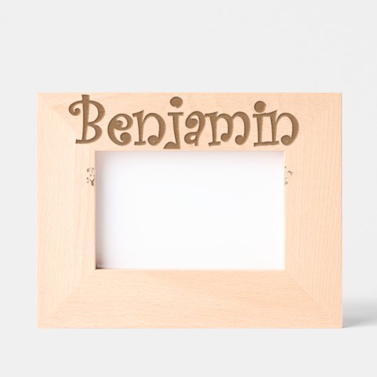 Cadre Photo à Poser "Benjamin" – Cadeau Bébé レーザー彫刻フレーム (正面)